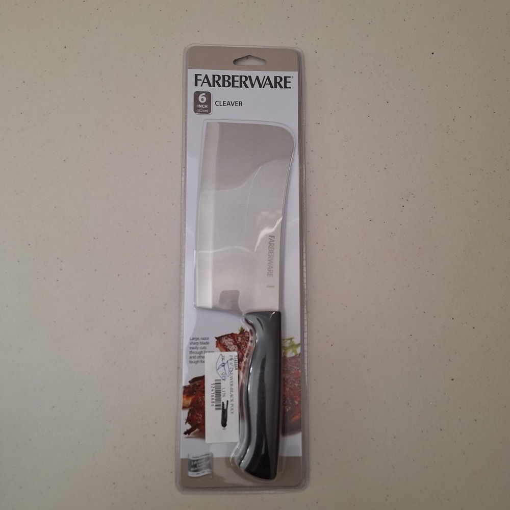Farberware 6" High Carbon Stainless Steel Cleaver Knife Chopper Razor Sharp - Picture 3 of 9